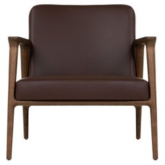 Moooi Zio Lounge Chair in Spectrum Brown Upholstery & Oak Stained Cinnamon Frame