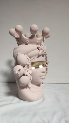 Moor Head Edición Especial 2024, Jarrón, Hecho a mano en Italia, A medida. Tira ocular dorada