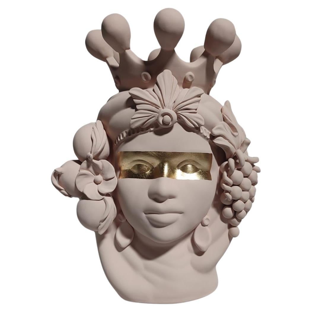 Moor Head Special Edition 2024, Vase, Handmade in Italy, Bespoke. Eye Strip Gold