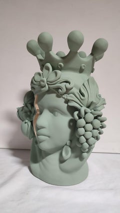 Moor Head, Sonderausgabe 2024, Vase, handgefertigt in Italien, maßgeschneidert. Gold-Streifen