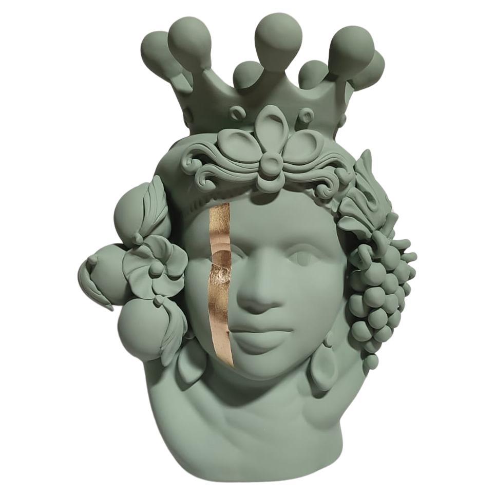 Moor Head Special Edition 2024, Vase, Handmade in Italy, Bespoke. Gold Strip