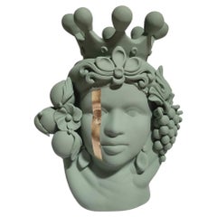 Moor Head Special Edition 2024, Vaso, Fatto a mano in Italia, Su misura. Striscia d'oro