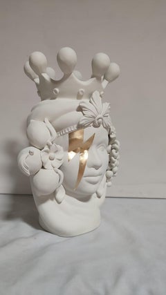 Moor Head Special Edition 2024, Vaso, Fatto a mano in Italia, Su misura. Tuono d'oro