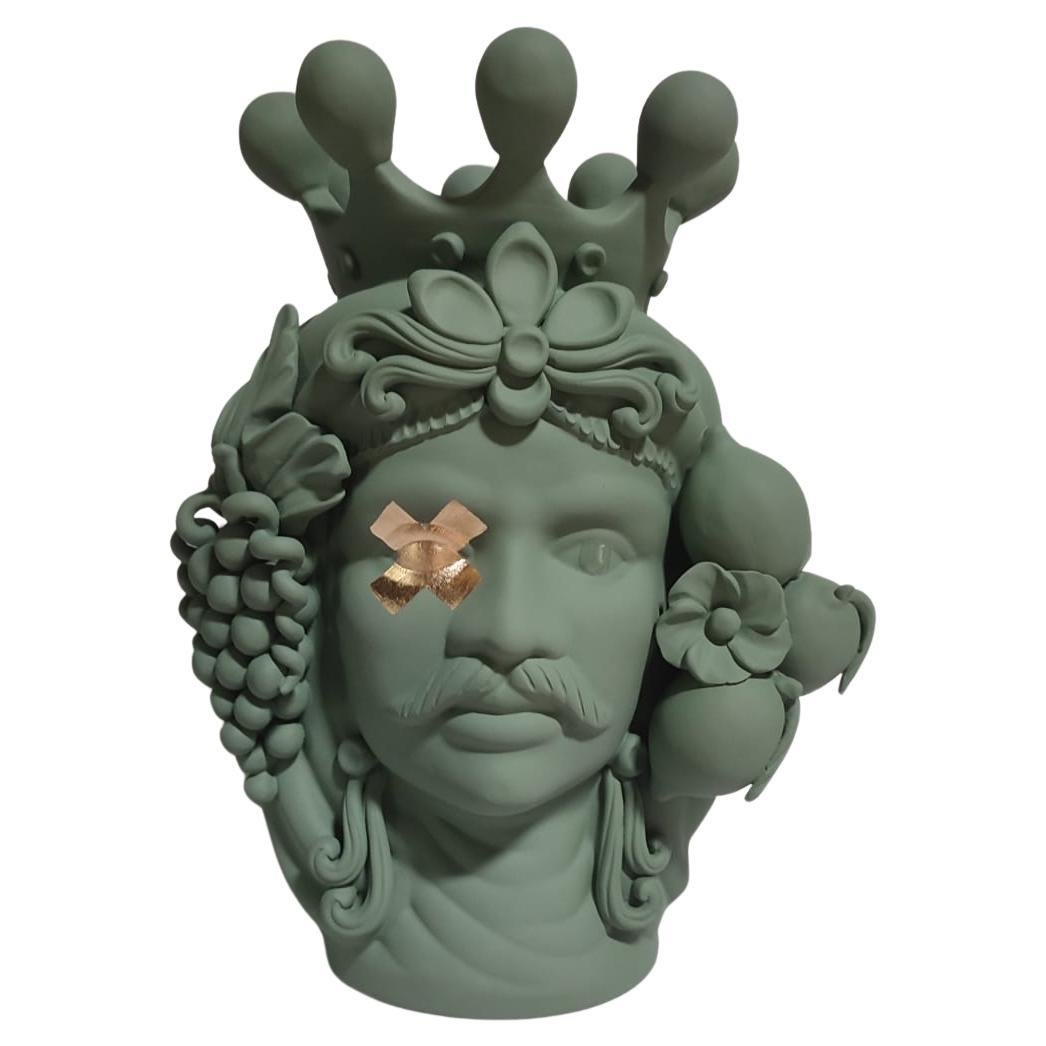 Moor Head Special Edition 2024, Vase, Handmade in Italy, Bespoke. Gold X