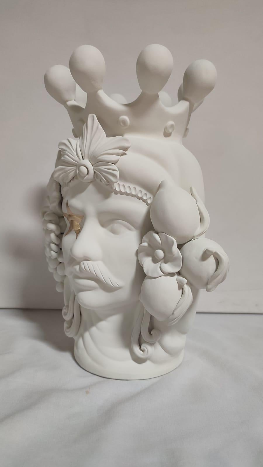 Modern Moor Head Special Edition 2024, Vase, Handmade in Italy, Bespoke. Golden STAR  For Sale
