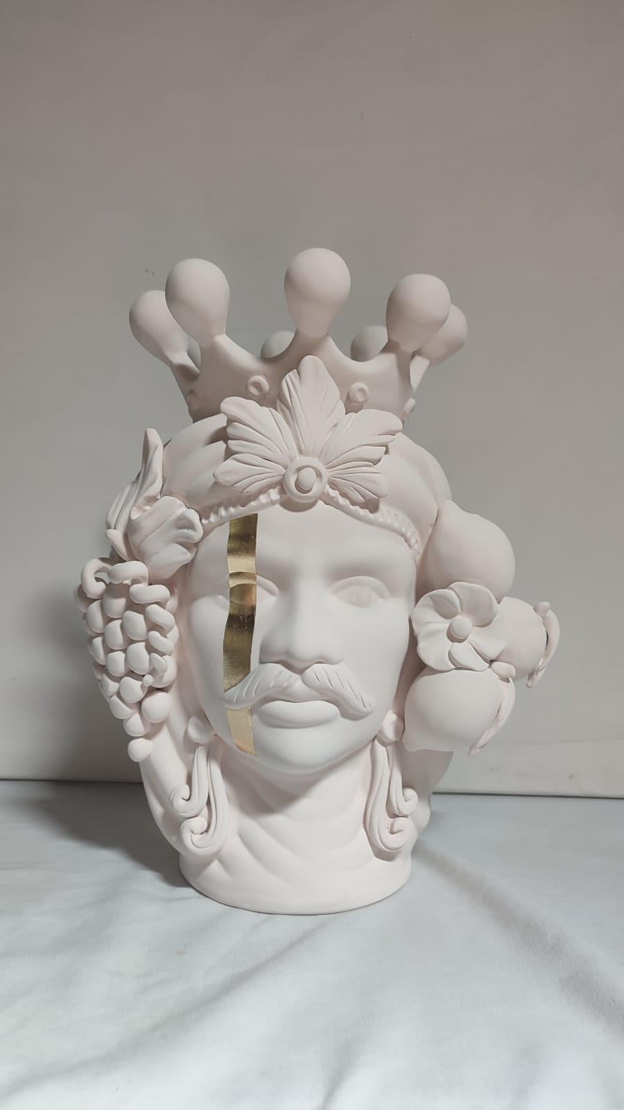 Modern Moor Head Special Edition 2024, Vase, Handmade in Italy, Bespoke. Light Pink For Sale