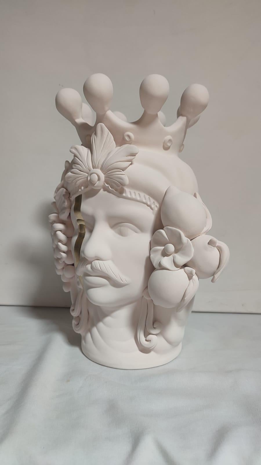 Italian Moor Head Special Edition 2024, Vase, Handmade in Italy, Bespoke. Light Pink For Sale