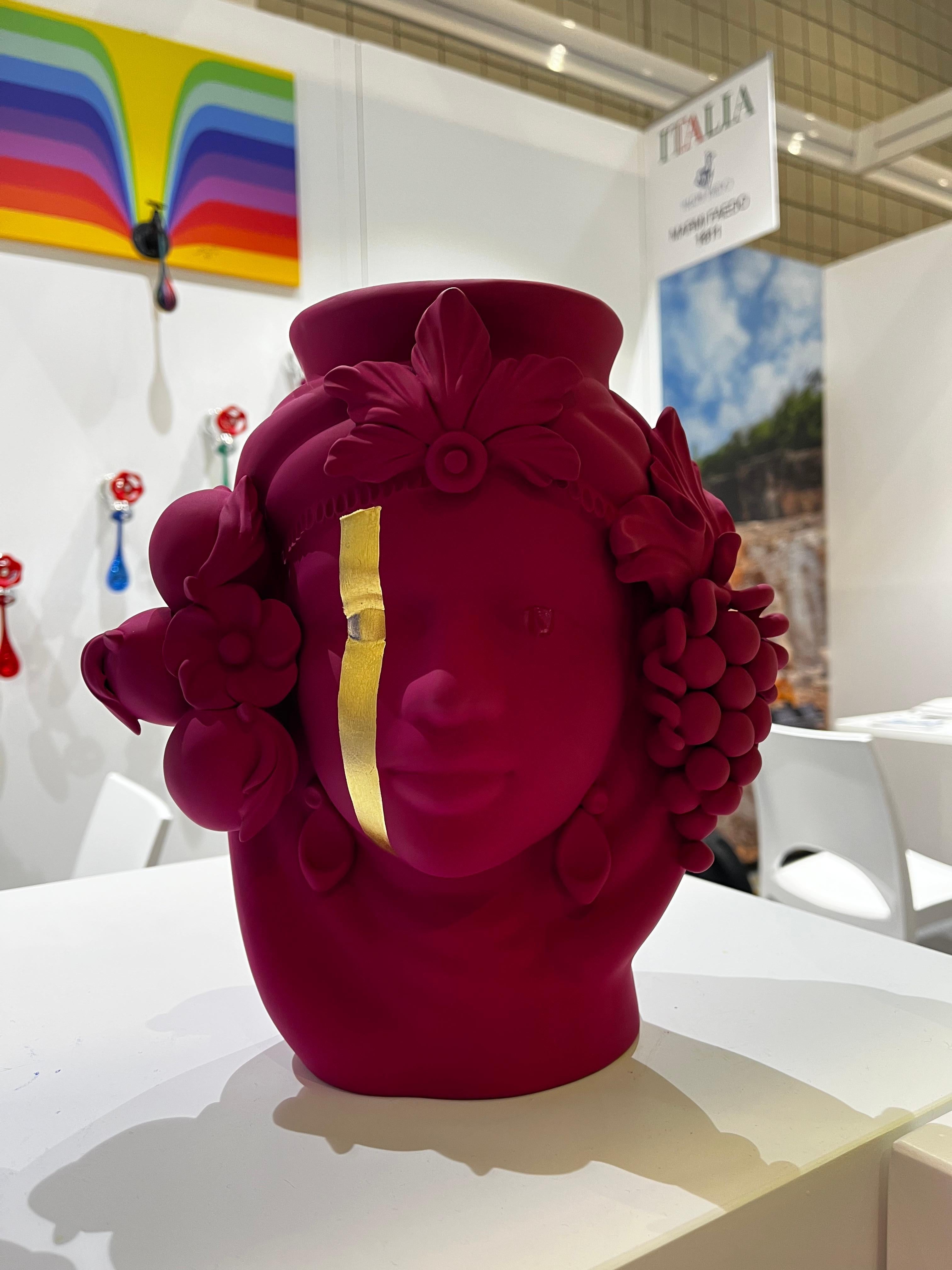 Moderne Édition spéciale de Moor Head, vase centre de table, fabriqué à la main en Italie, 2023, sur mesure en vente