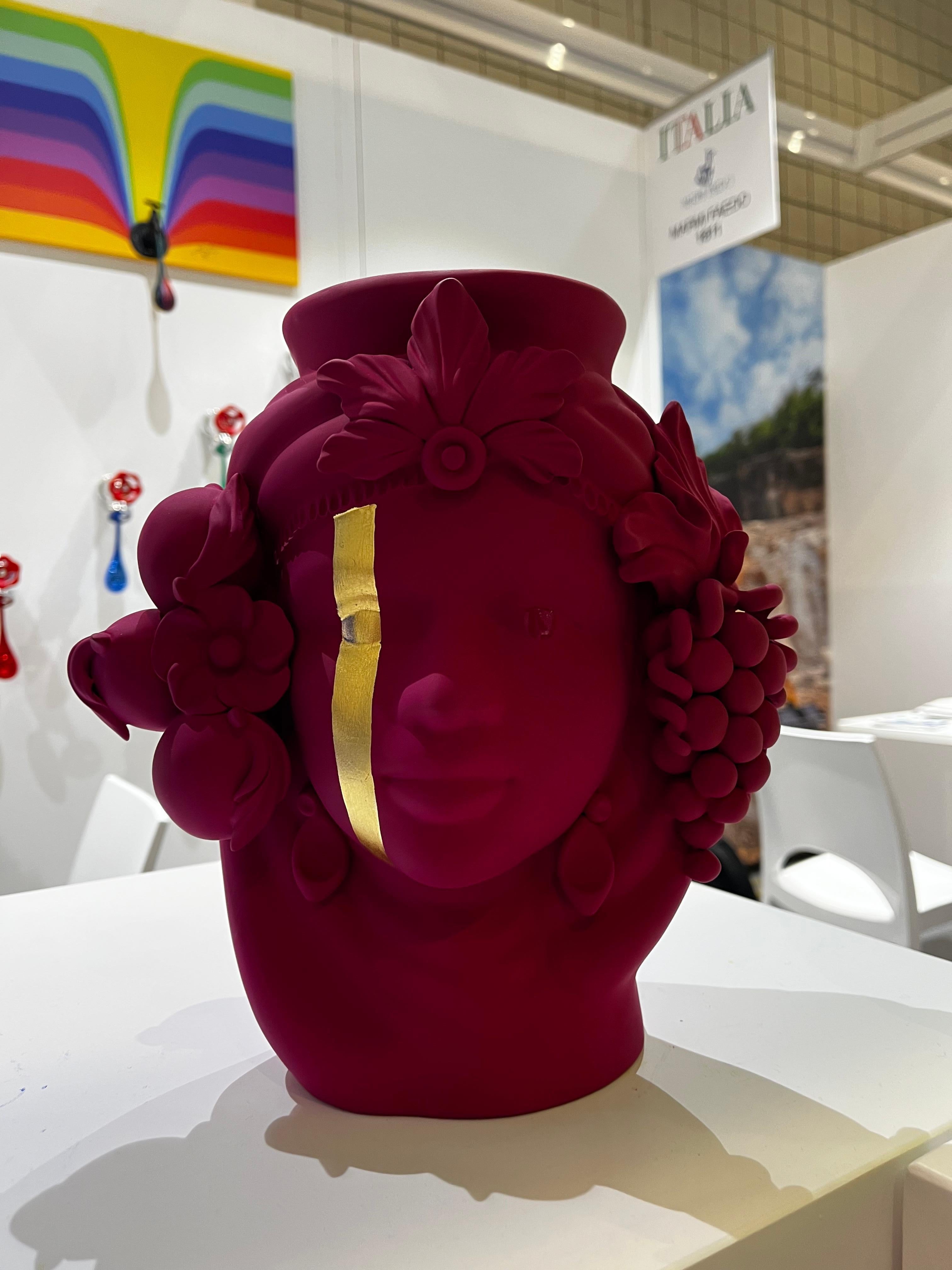 italien Édition spéciale de Moor Head, vase centre de table, fabriqué à la main en Italie, 2023, sur mesure en vente