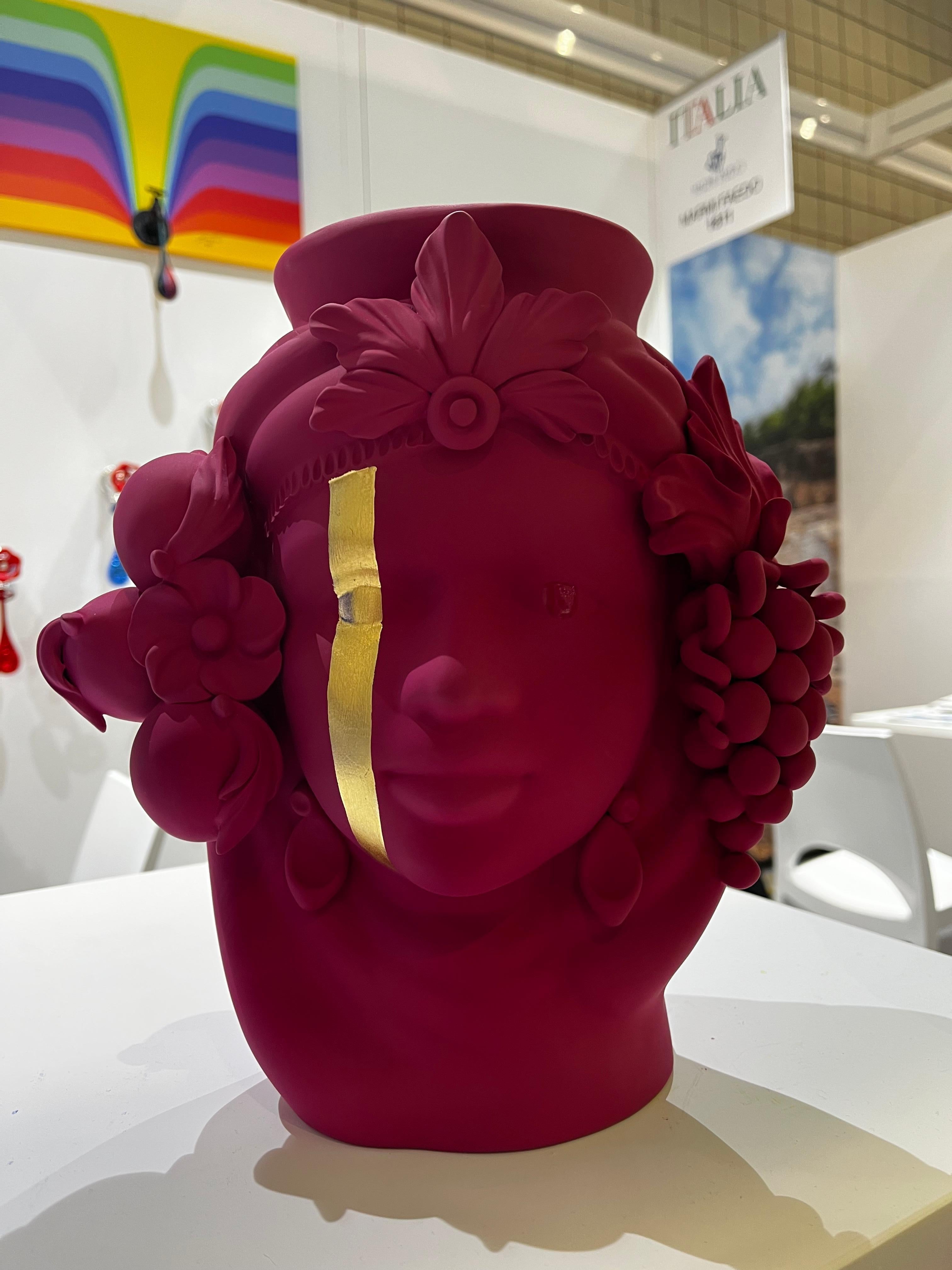 Fait main Édition spéciale de Moor Head, vase centre de table, fabriqué à la main en Italie, 2023, sur mesure en vente