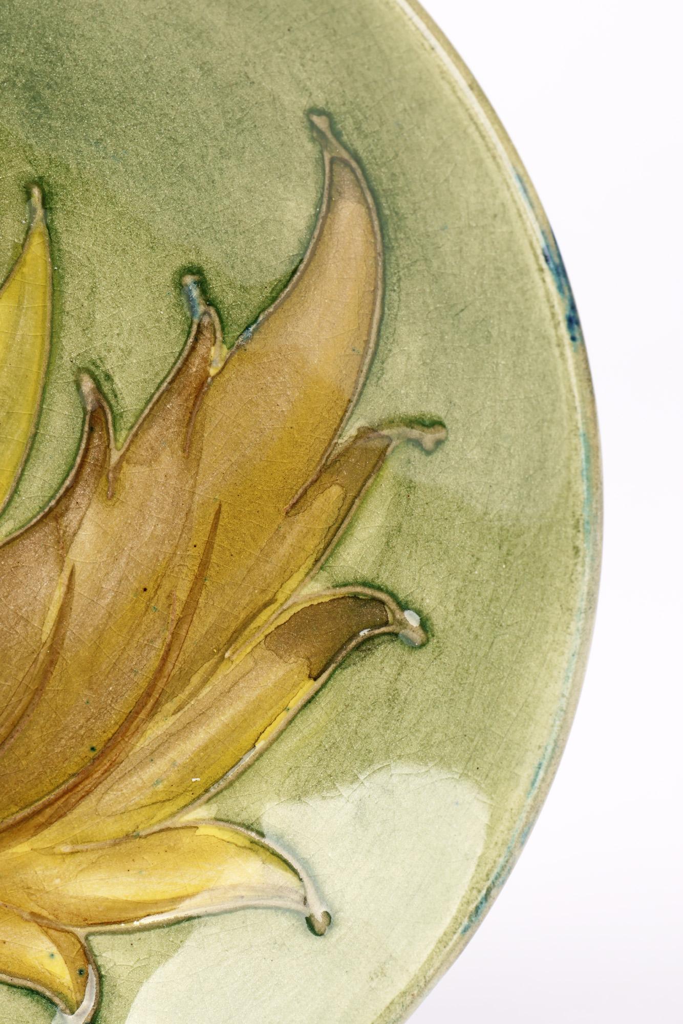 Ceramic Moorcroft Art Deco Tubelined Leaf Design Pottery Dish   For Sale