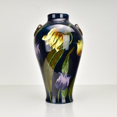 Ceramic Vase with Tulip Decor attributed to Moorcroft Art Nouveau Style