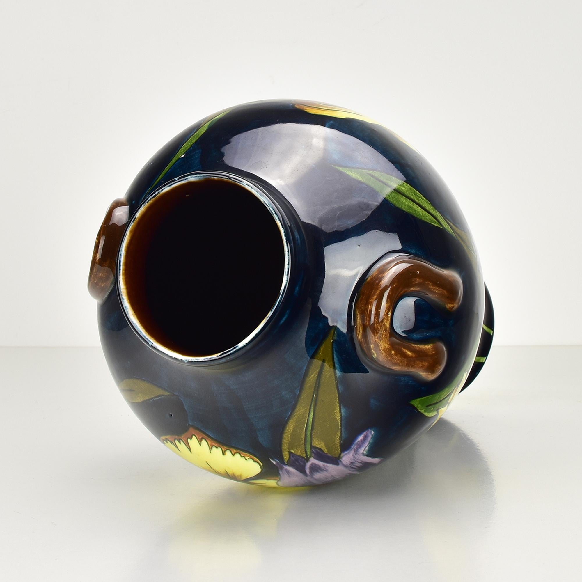 20th Century Ceramic Vase with Tulip Decor attributed to Moorcroft Art Nouveau Style For Sale