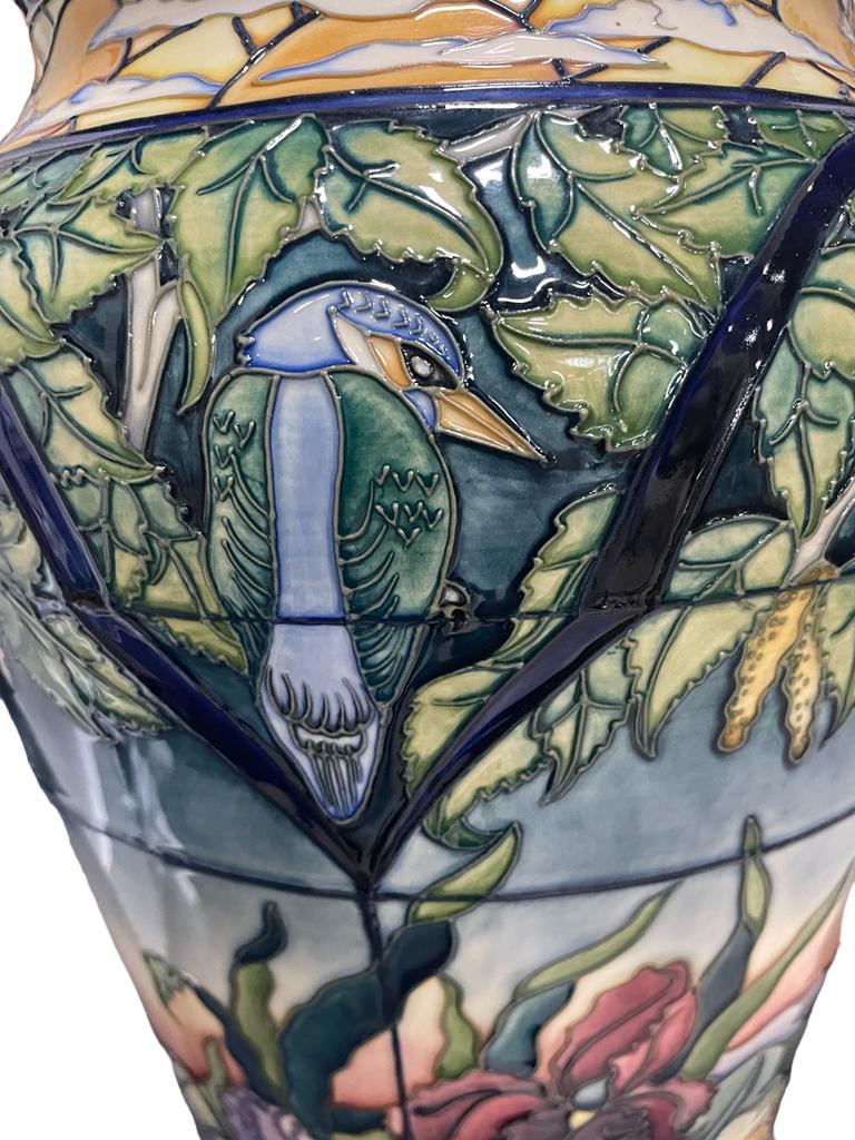 Molded MOORCROFT art pottery Rachel Bishop Design PARRAMORE LARGE Vase, 2002 . For Sale