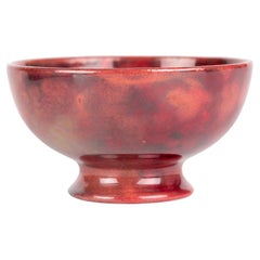 Moorcroft Arts & Crafts Miniature Red Mottled Glaze Pottery Bowl