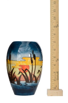 Moorcroft Ceramic Vase with Painted Sunset Scene