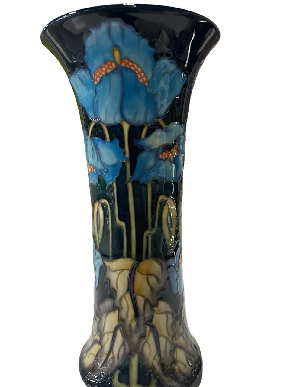 MOORCROFT Collector Club design vase Blue RHAPSODY by Phillip Gibson. Dated 2001 For Sale 1