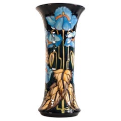 MOORCROFT Collector Club design vase Blue RHAPSODY by Phillip Gibson. Dated 2001