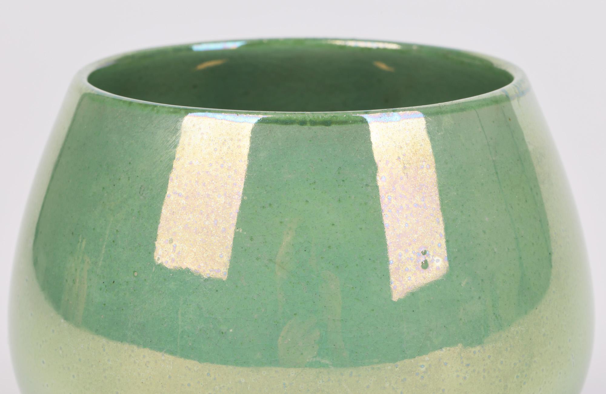 Art Deco Moorcroft For Liberty & Co Green Lustre Glazed Art Pottery Vase