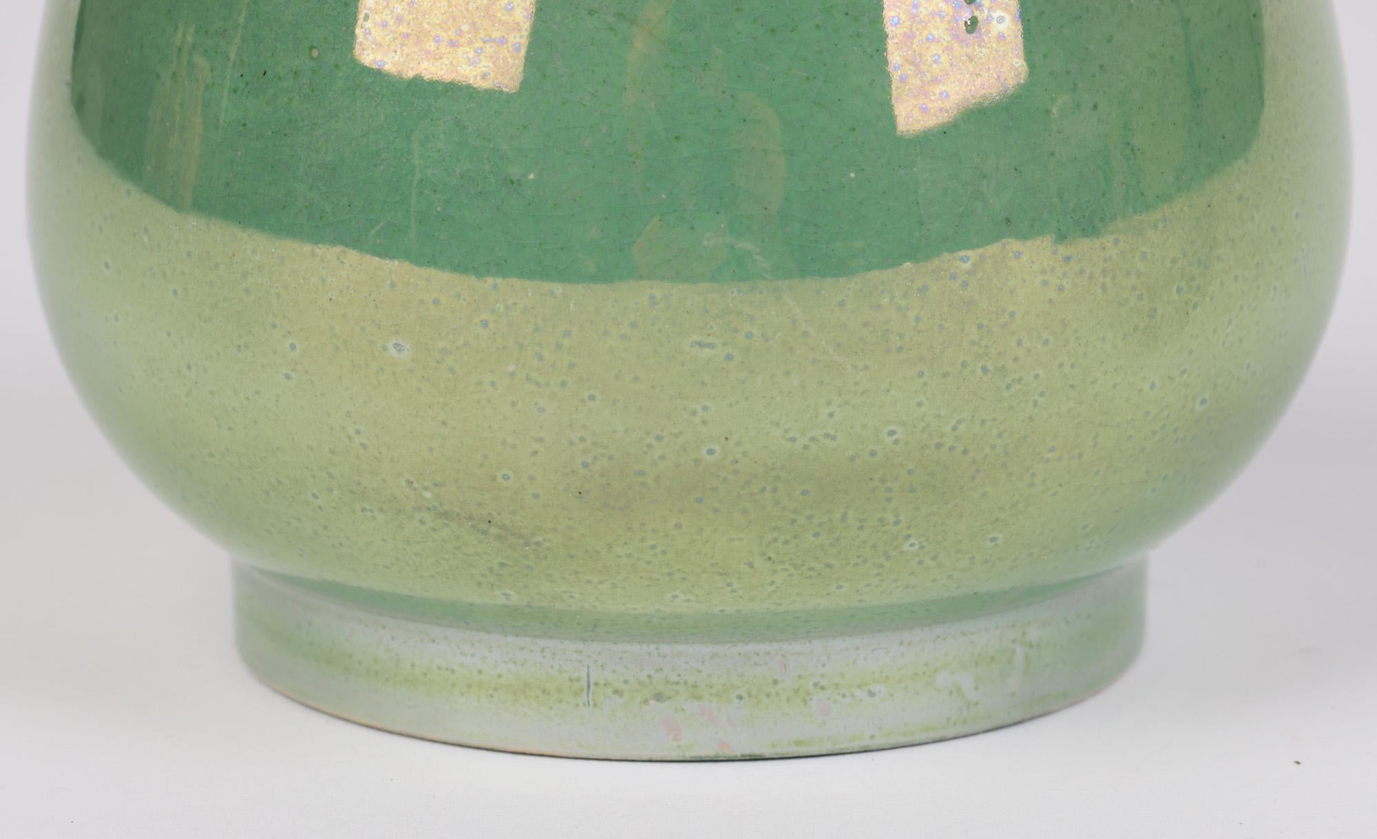 English Moorcroft For Liberty & Co Green Lustre Glazed Art Pottery Vase