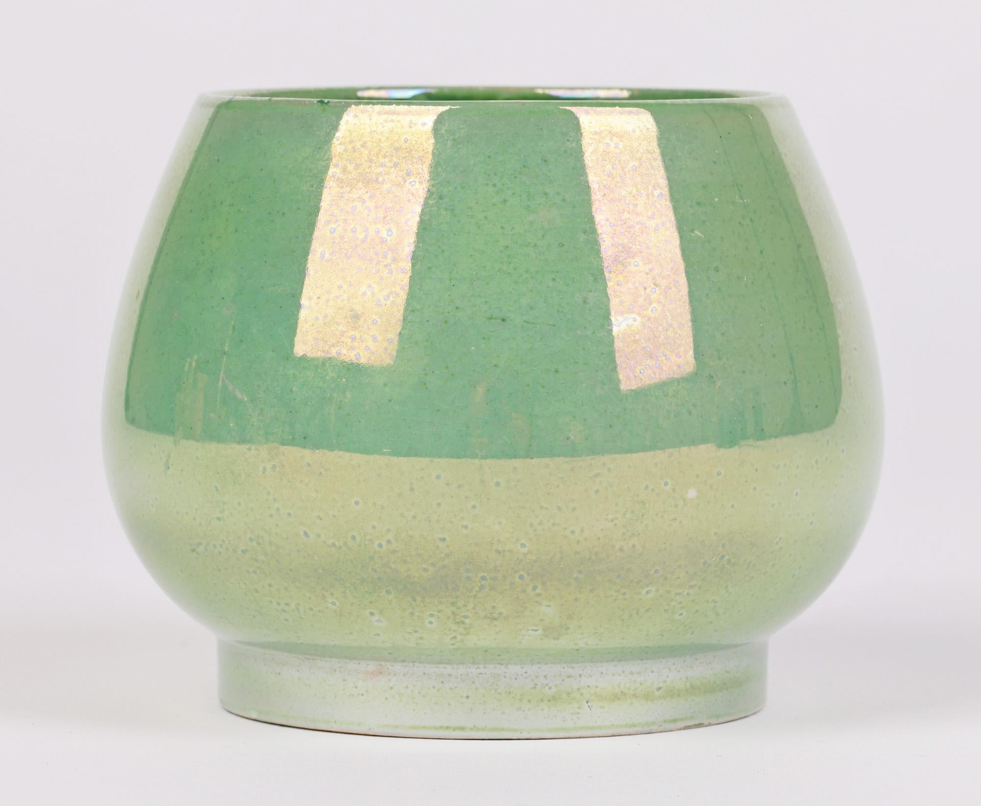 Moorcroft For Liberty & Co Green Lustre Glazed Art Pottery Vase In Good Condition In Bishop's Stortford, Hertfordshire