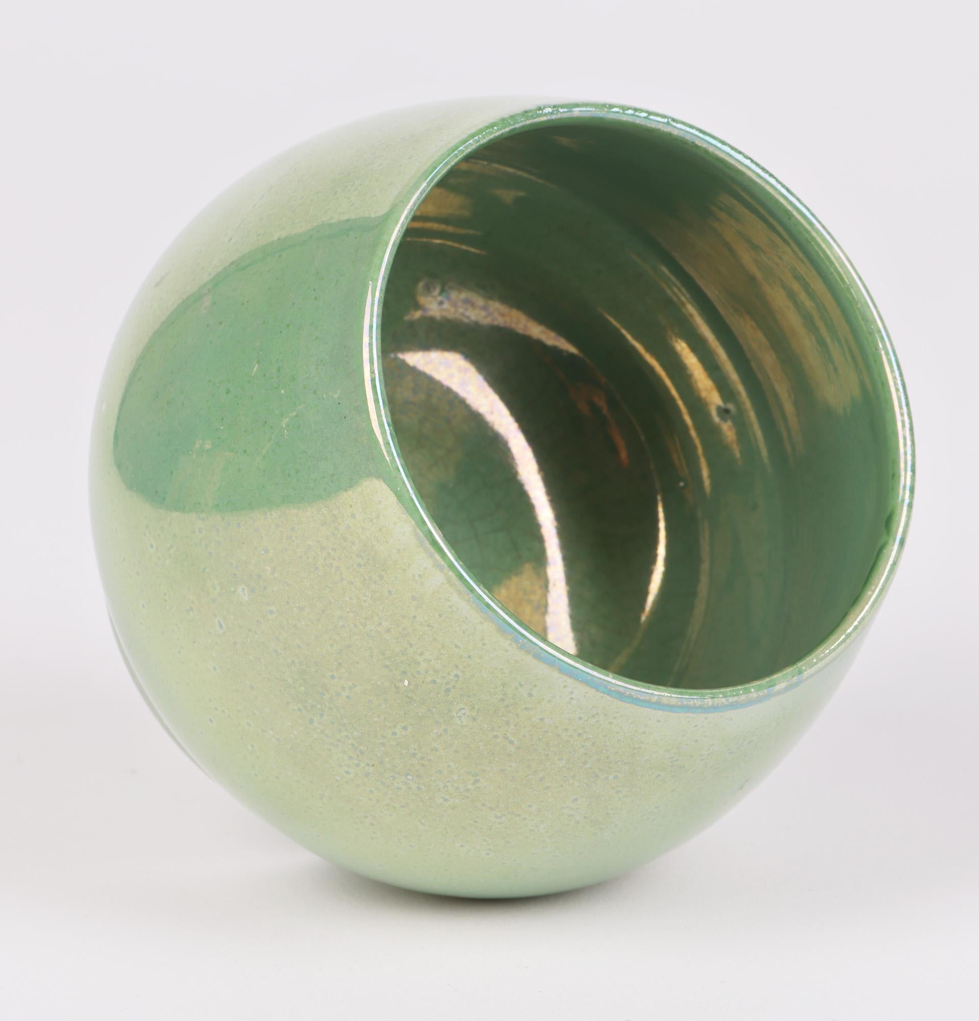 Early 20th Century Moorcroft For Liberty & Co Green Lustre Glazed Art Pottery Vase
