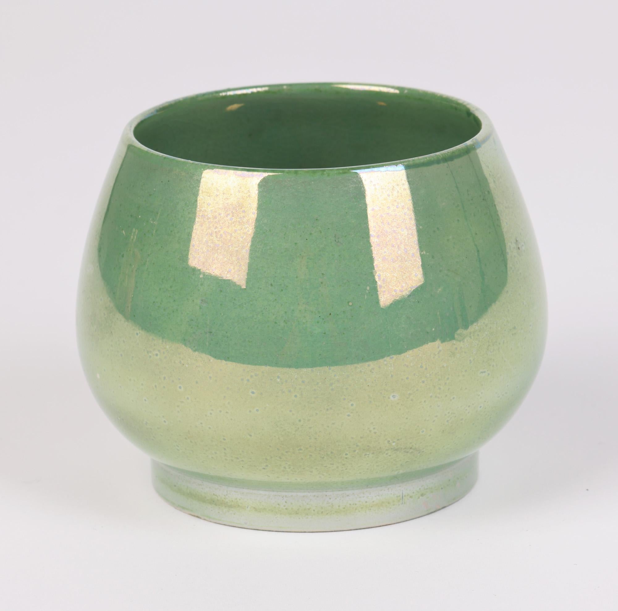 Ceramic Moorcroft For Liberty & Co Green Lustre Glazed Art Pottery Vase
