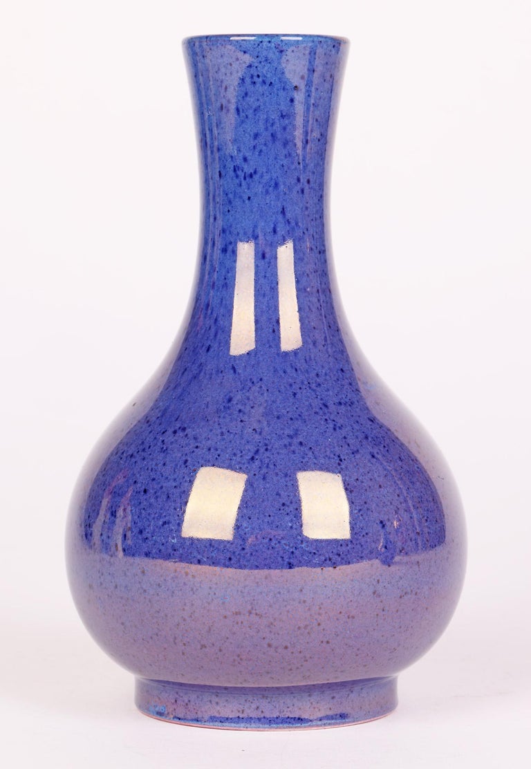 Moorcroft For Liberty and Co Pair Purple Lustre Glazed Art Pottery