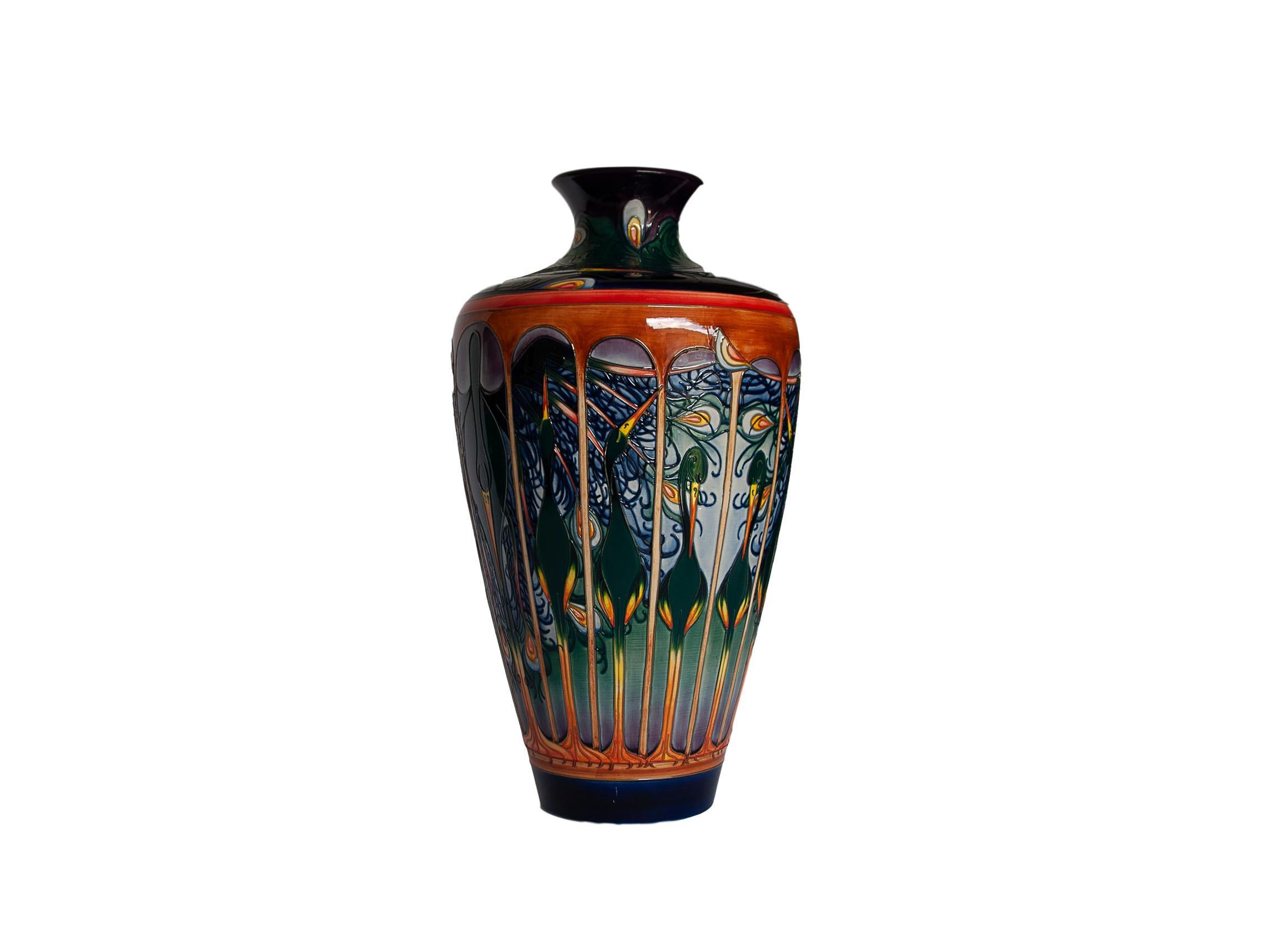moorcroft peacock vase
