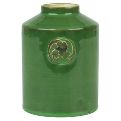 Flamminian-Vase mit grüner Glasur von Moorcroft, 1913