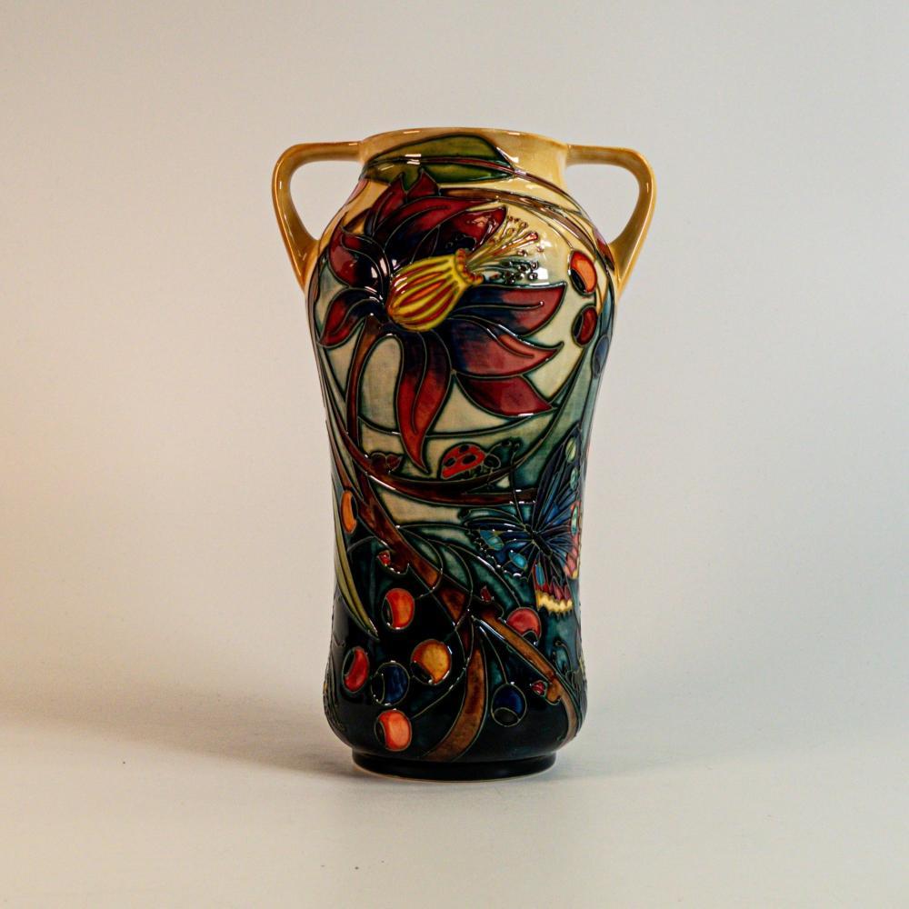 English MOORCROFT HARTGRING pattern twin handled vase. Emma BOOSONS design.  For Sale