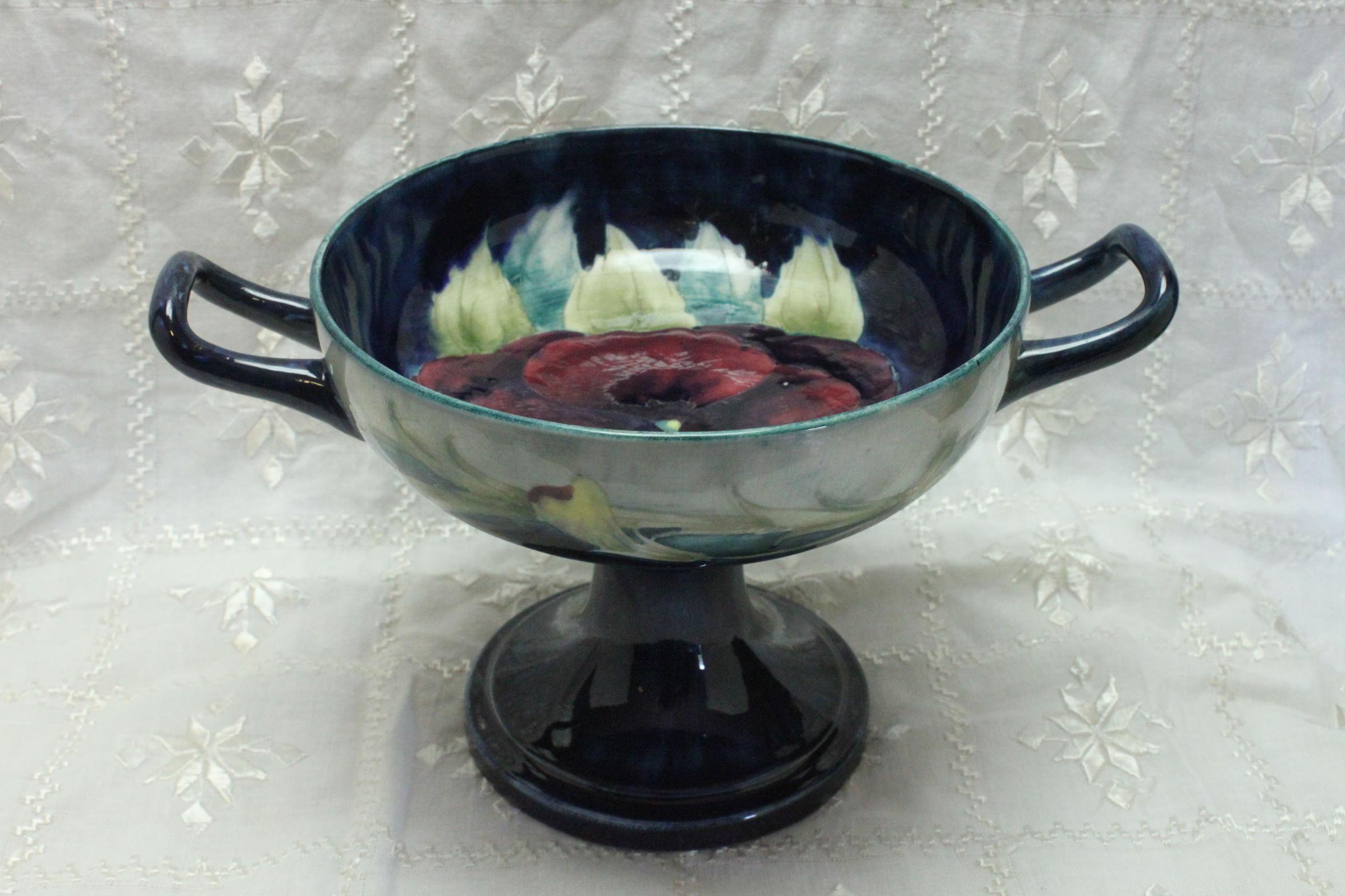 Early 20th Century Moorcroft Pansy Comport For Sale