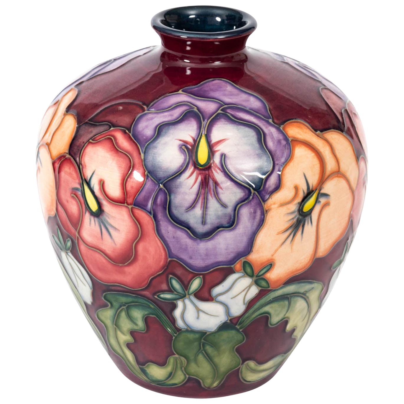 Moorcroft Pansy Vase For Sale