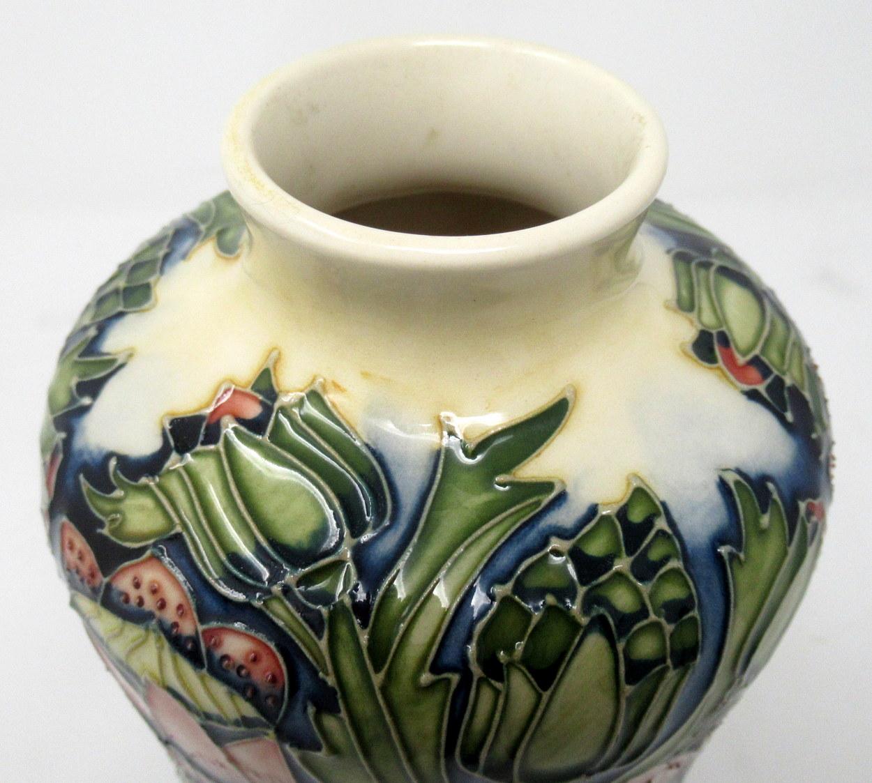 English Moorcroft Pheasants Eye Pattern Large Flower Vase Hand Decorated Shirley Hayes