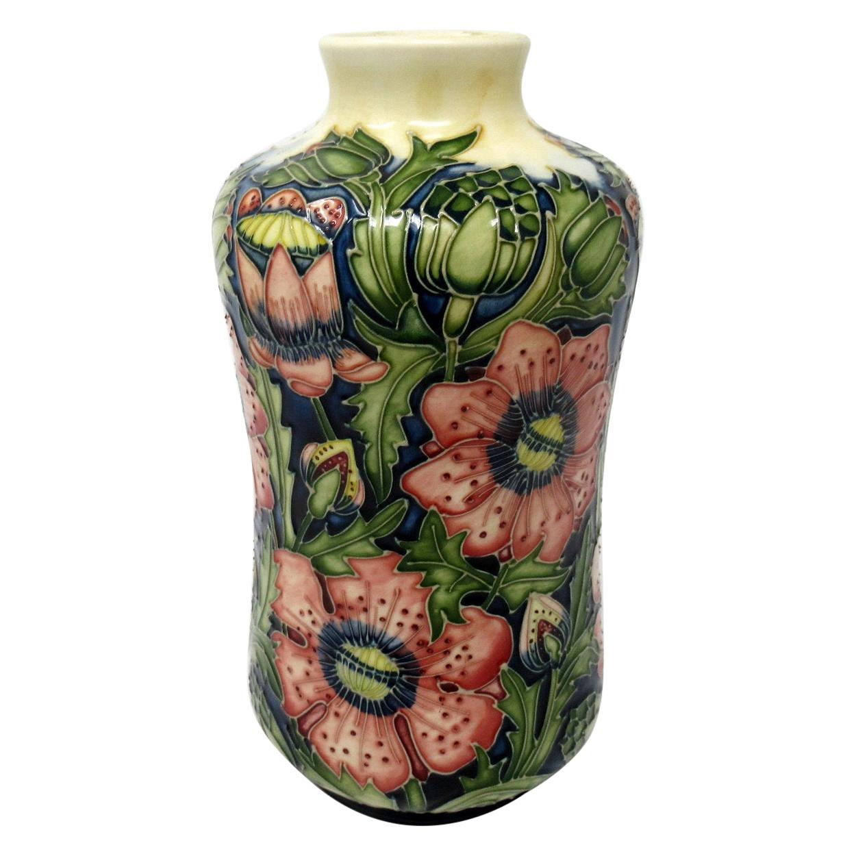 Moorcroft Pheasants Eye Pattern Large Flower Vase Hand Decorated Shirley Hayes