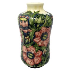 Moorcroft Pheasants Eye Pattern Large Flower Vase Hand Decorated Shirley Hayes