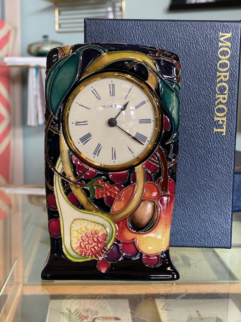 Moorcroft Pottery CL1 Clock, Queen's Choice Edition Ceramic Art For