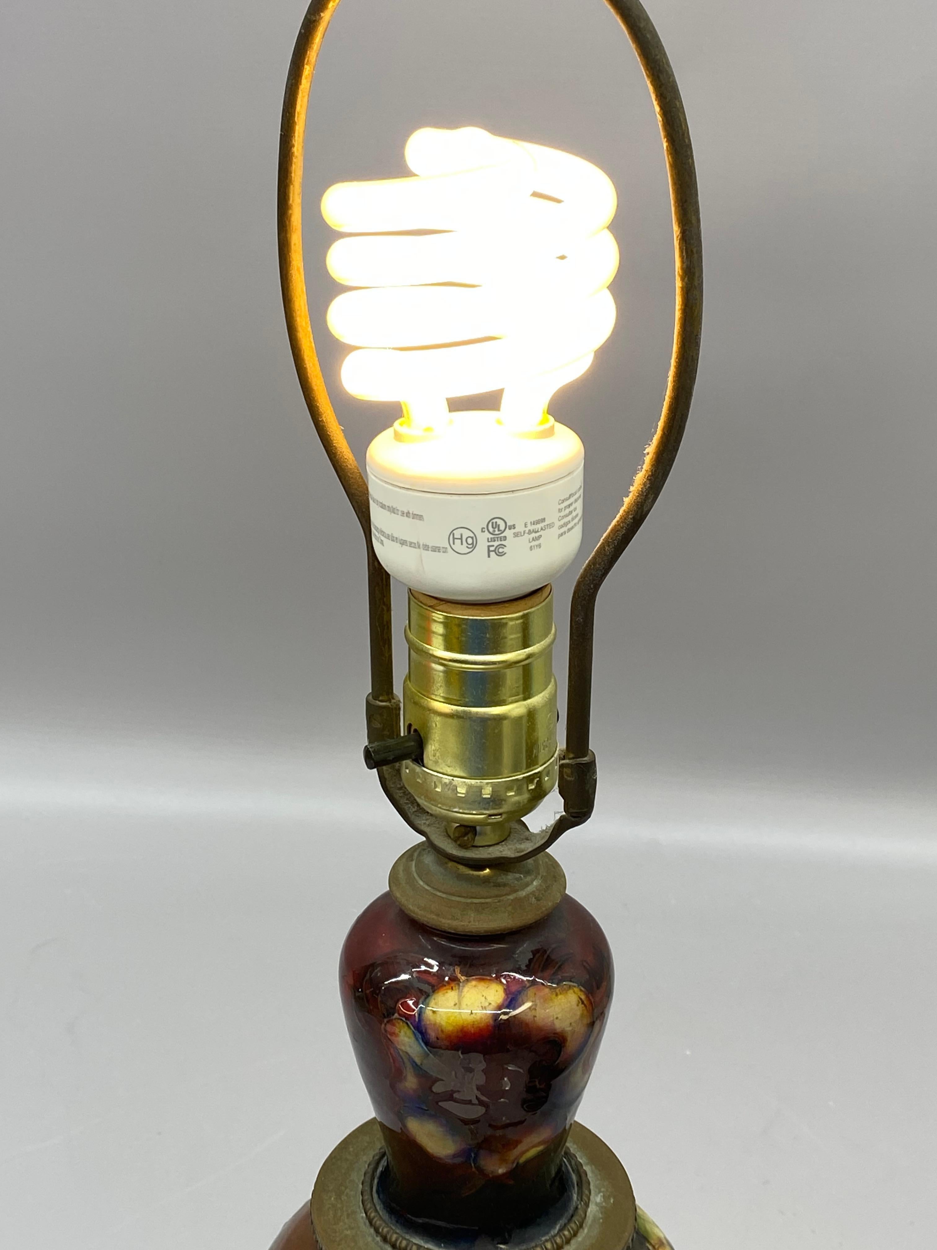 Moorcroft Pottery English Arts and Crafts Floral Pottery Lamp 15