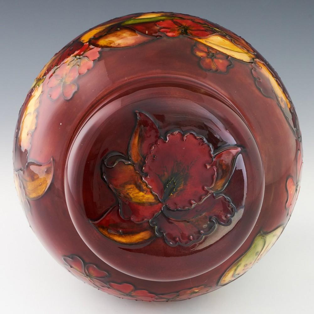Moorcroft Pottery Large Flambe Orchid Ginger Jar, c1955 For Sale 1