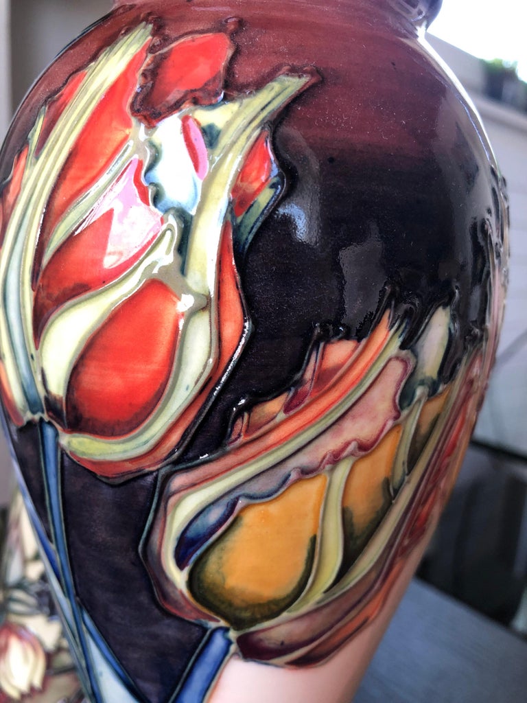Moorcroft Pottery Made in England Design Four Flower Vases at 1stDibs
