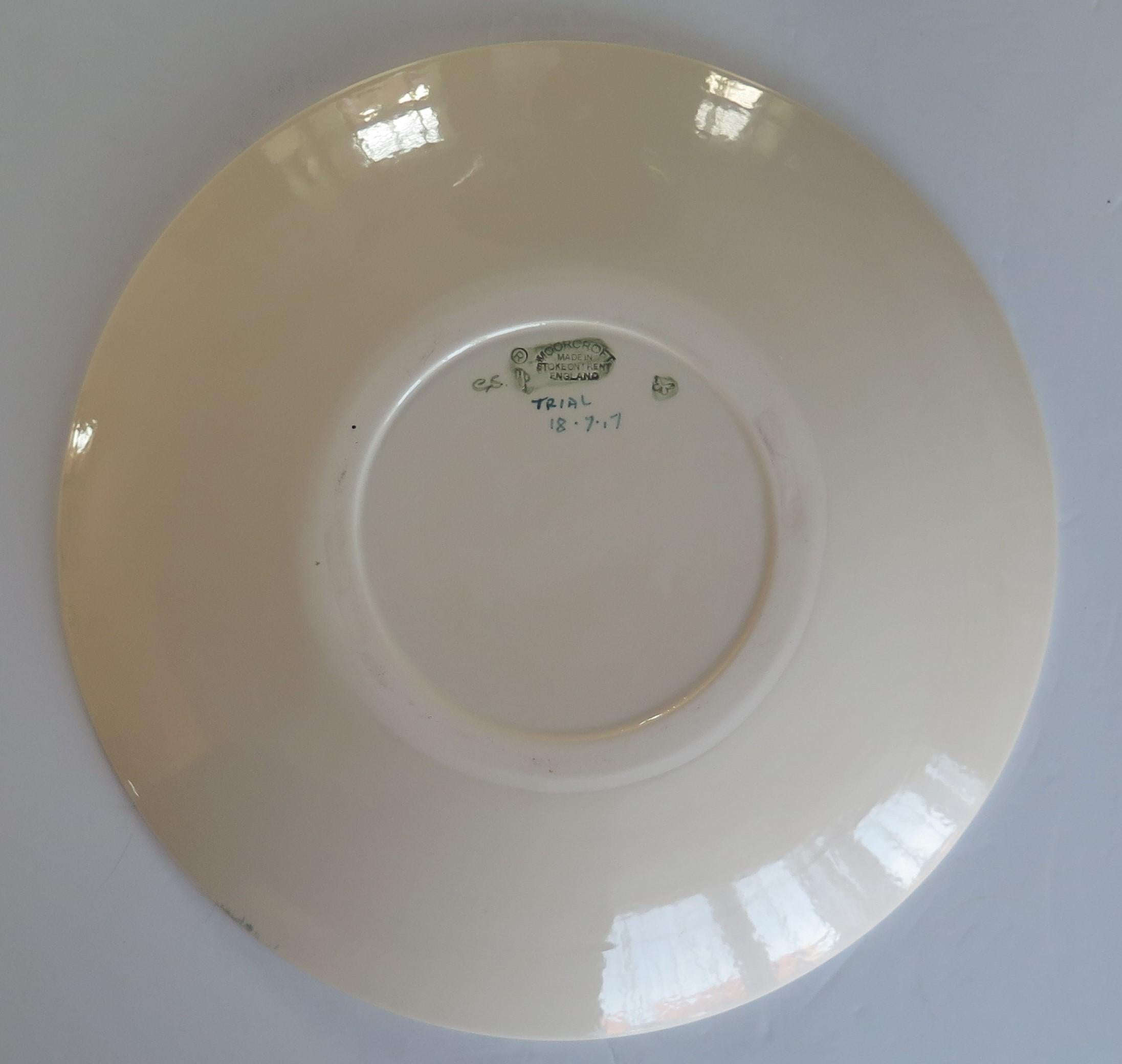 Hand-Crafted Moorcroft Pottery Trial Plate in Daybreak Pattern by Nicola Slaney, 2017 For Sale