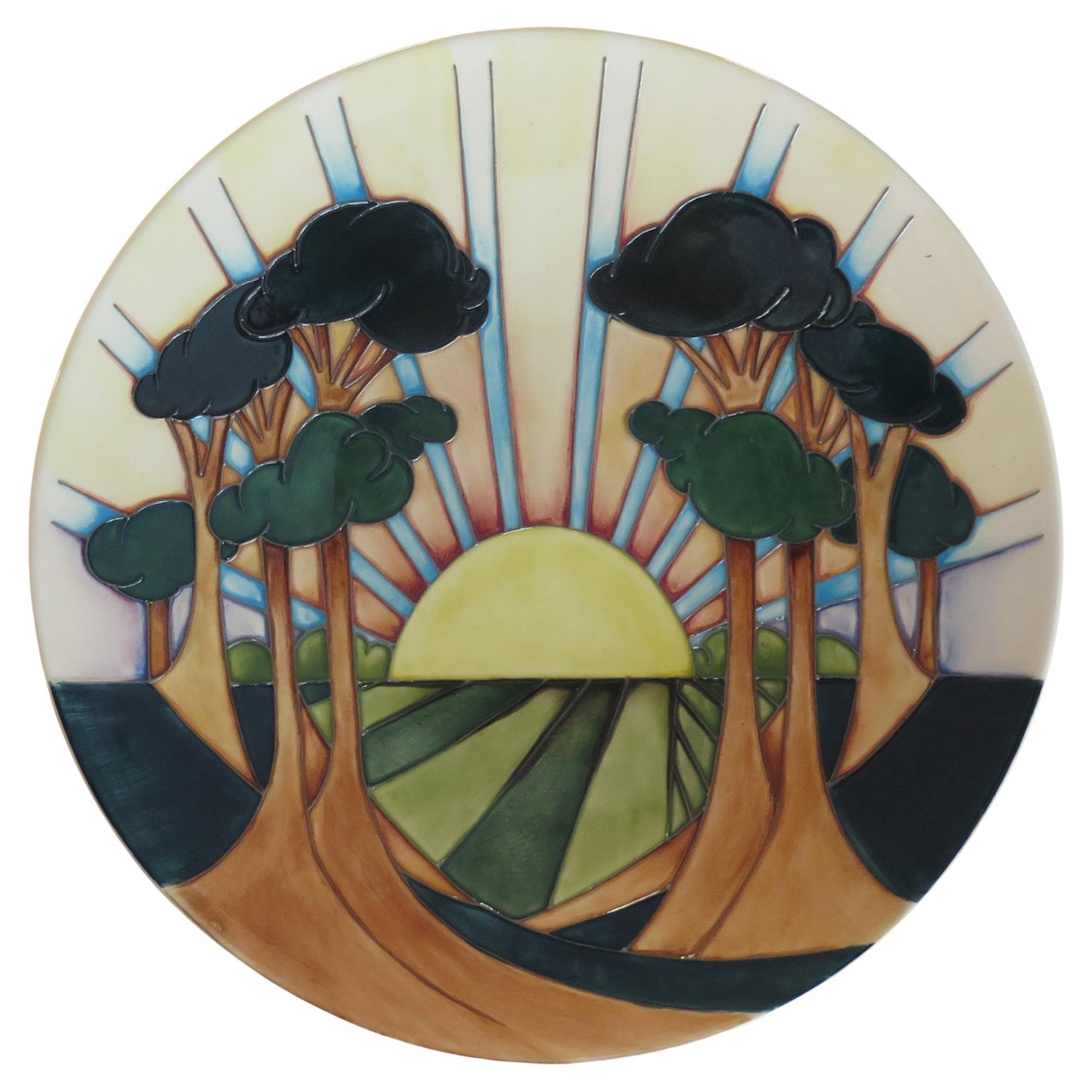 Moorcroft Pottery Trial Plate in Daybreak Pattern by Nicola Slaney, 2017 For Sale