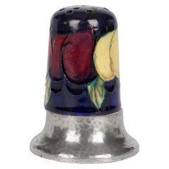 Moorcroft Tudric Pewter Mounted Art Deco Wisteria Pattern Pepperette