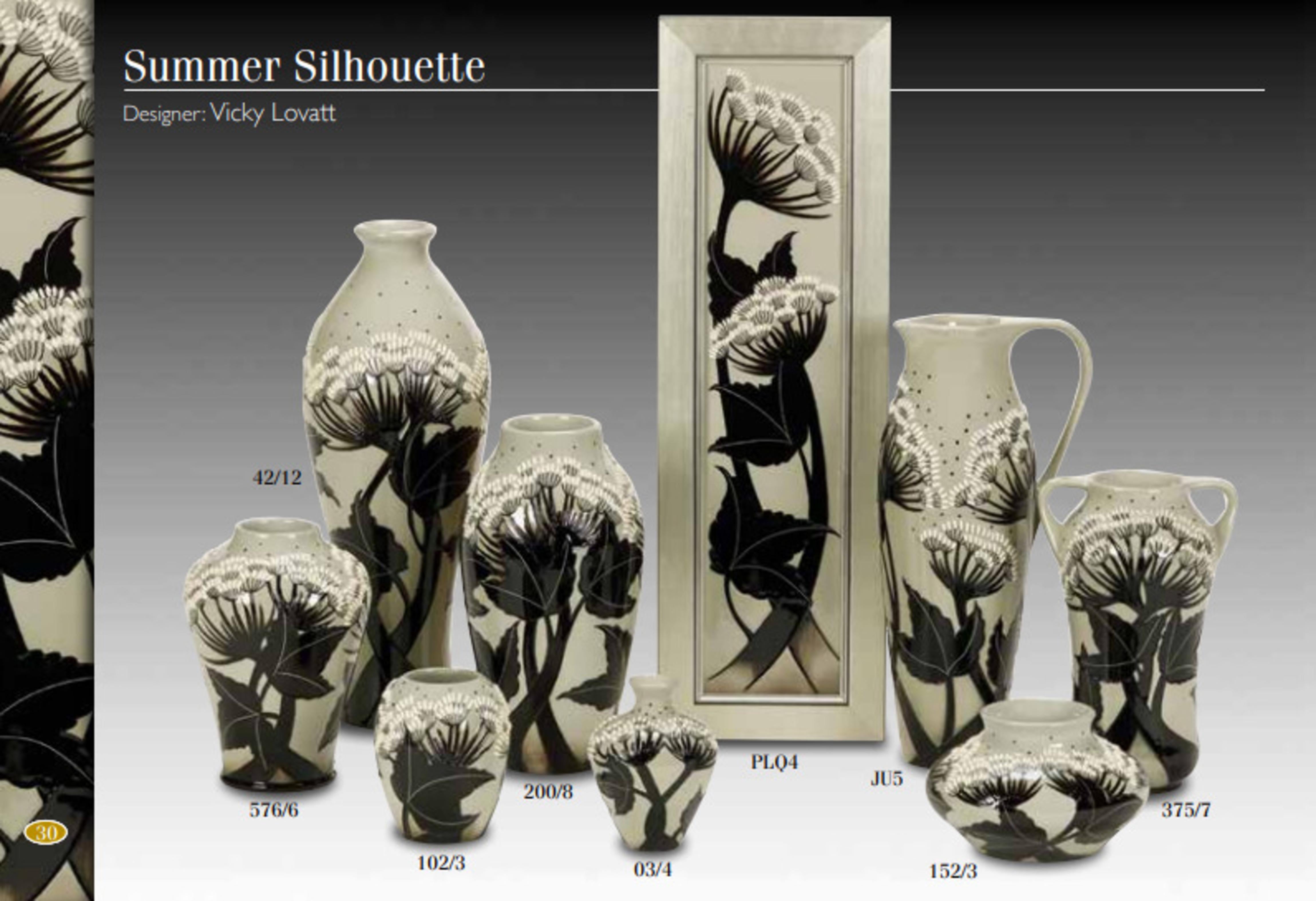Moorcroft Vase mit zwei Henkeln und Sommer-Silhouette-Muster von Vicky Lovatt in Form 375/ im Angebot 5