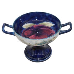Moorcroft two handled comport decorated with pansy