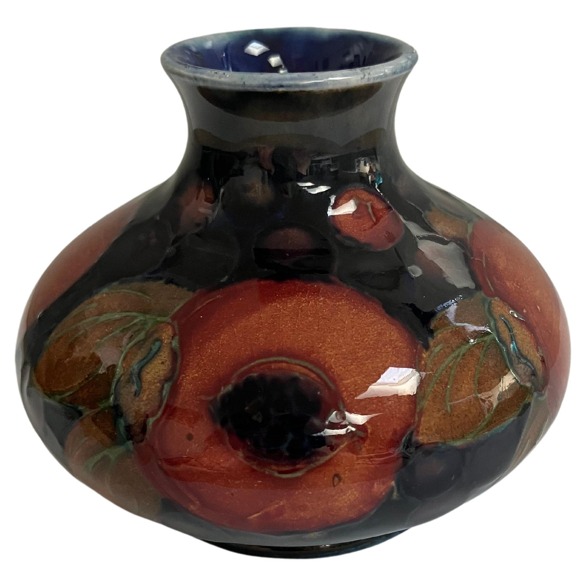 Moorcroft Vintage Pomegranate Pattern Vase Stamped & Signed Walter Moorcroft