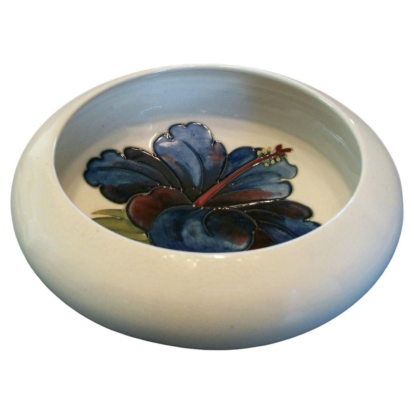 Moorcroft, Vintage Studio Pottery Hibiscus Bowl, U. K., Mid 20th Century