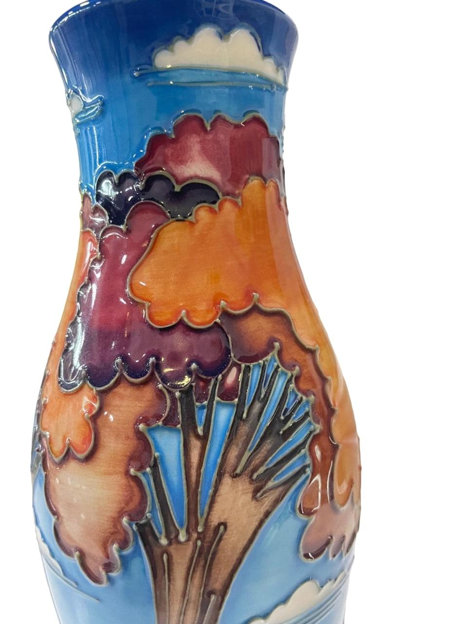 MOORCROFT Wanderers Sky vase, designed by Emma Bossons, shape 120/9. For Sale 2