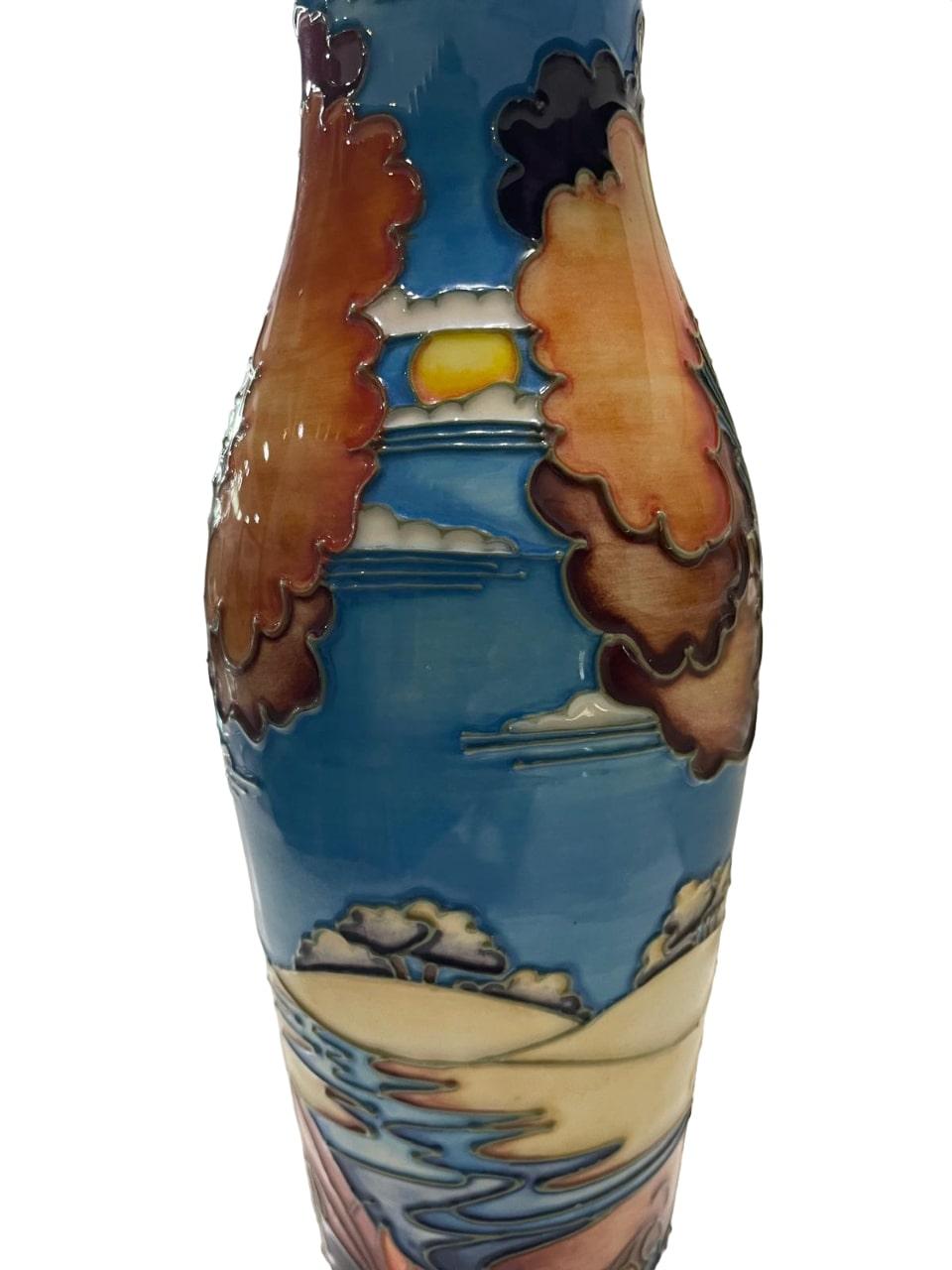 MOORCROFT Wanderers Sky vase, designed by Emma Bossons, shape 120/9. For Sale 3