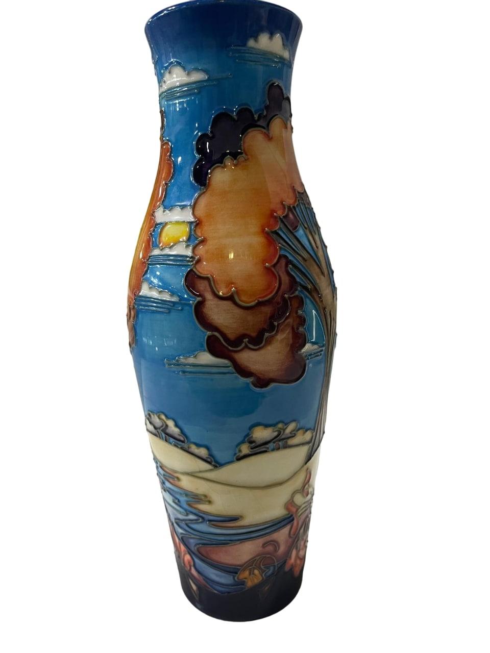 MOORCROFT Wanderers Sky vase, designed by Emma Bossons, shape 120/9. For Sale 6